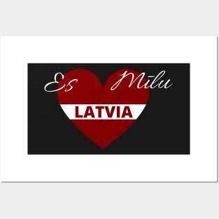 Es mīlu latvia latviju latvija latviski latvian Posters and Art